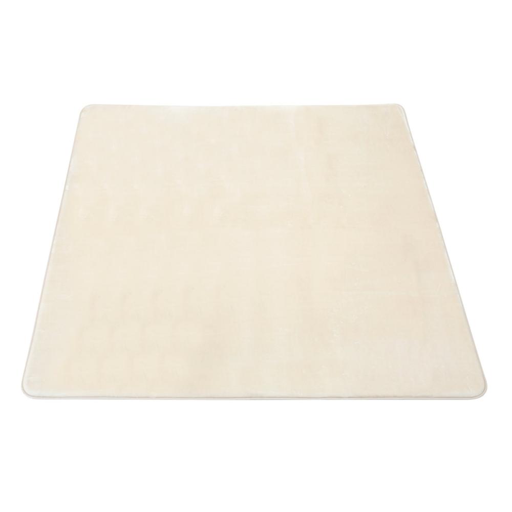 アテーナライフ　暖プラス　厚手リビングラグ　ヴァルキー　アイボリー　１８５×１８５ｃｍ　約２．２畳