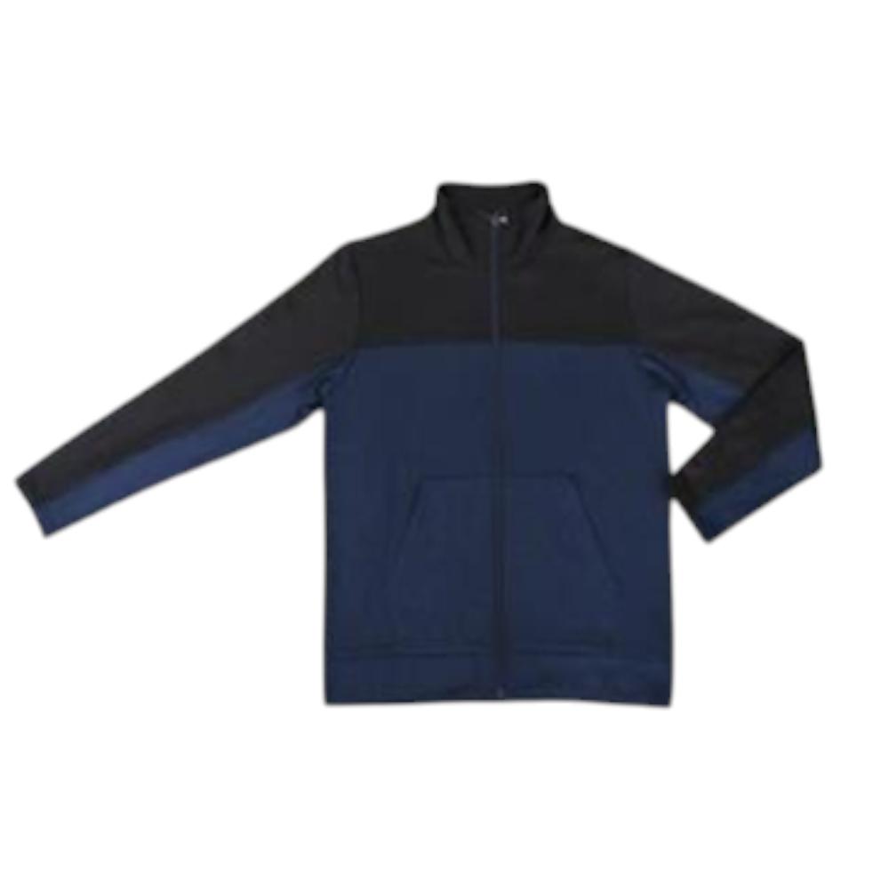 你的品牌名　ブロックフリース　ジップアップジャケット　ネイビー　Ｌ