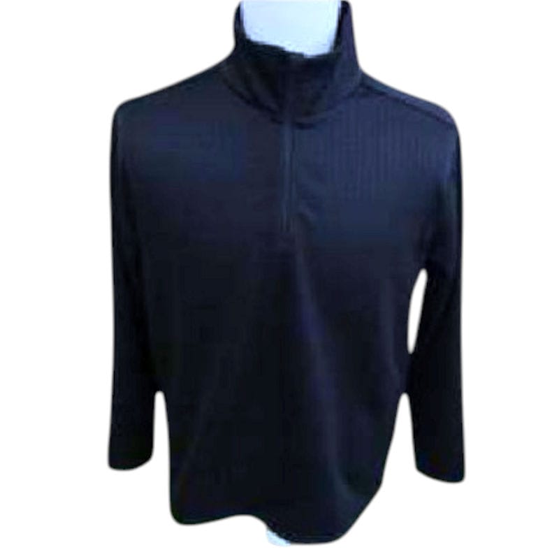 你的品牌名　ブロックフリース　ハーフジップシャツ　ネイビー　Ｌ