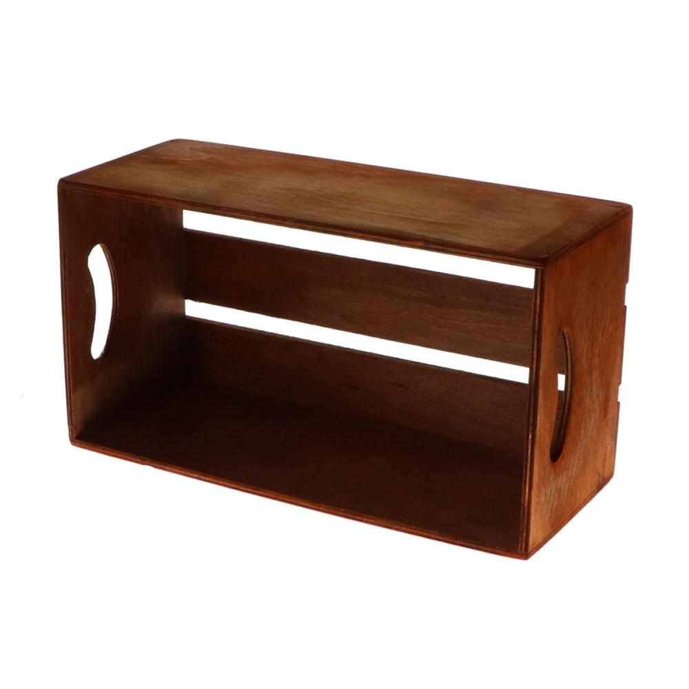 Ｂｒｅｅｚｙ　Ｇｒｅｅｎ　木製ボックス　ダークブラウン　Ｓ