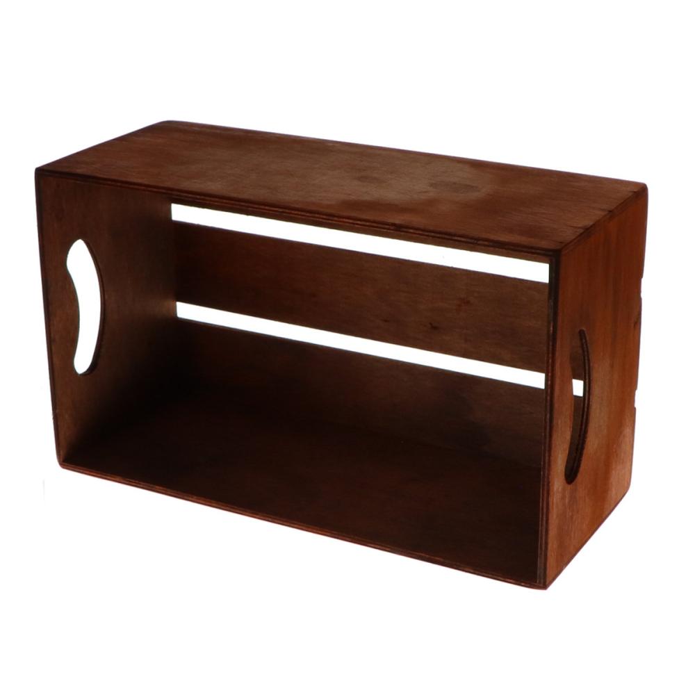 Ｂｒｅｅｚｙ　Ｇｒｅｅｎ　木製ボックス　ダークブラウン　Ｍ