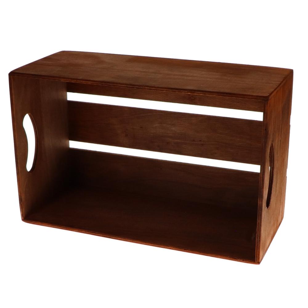 Ｂｒｅｅｚｙ　Ｇｒｅｅｎ　木製ボックス　ダークブラウン　Ｌ