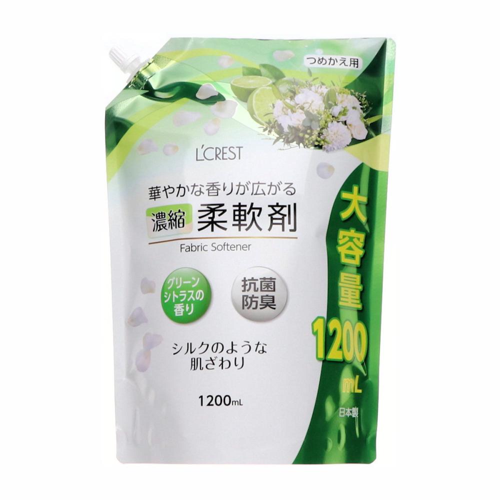 Ｌ’ＣＲＥＳＴ（ルクレスト）　濃縮柔軟剤　詰め替え用　グリーンシトラスの香り　１２００ｍＬ
