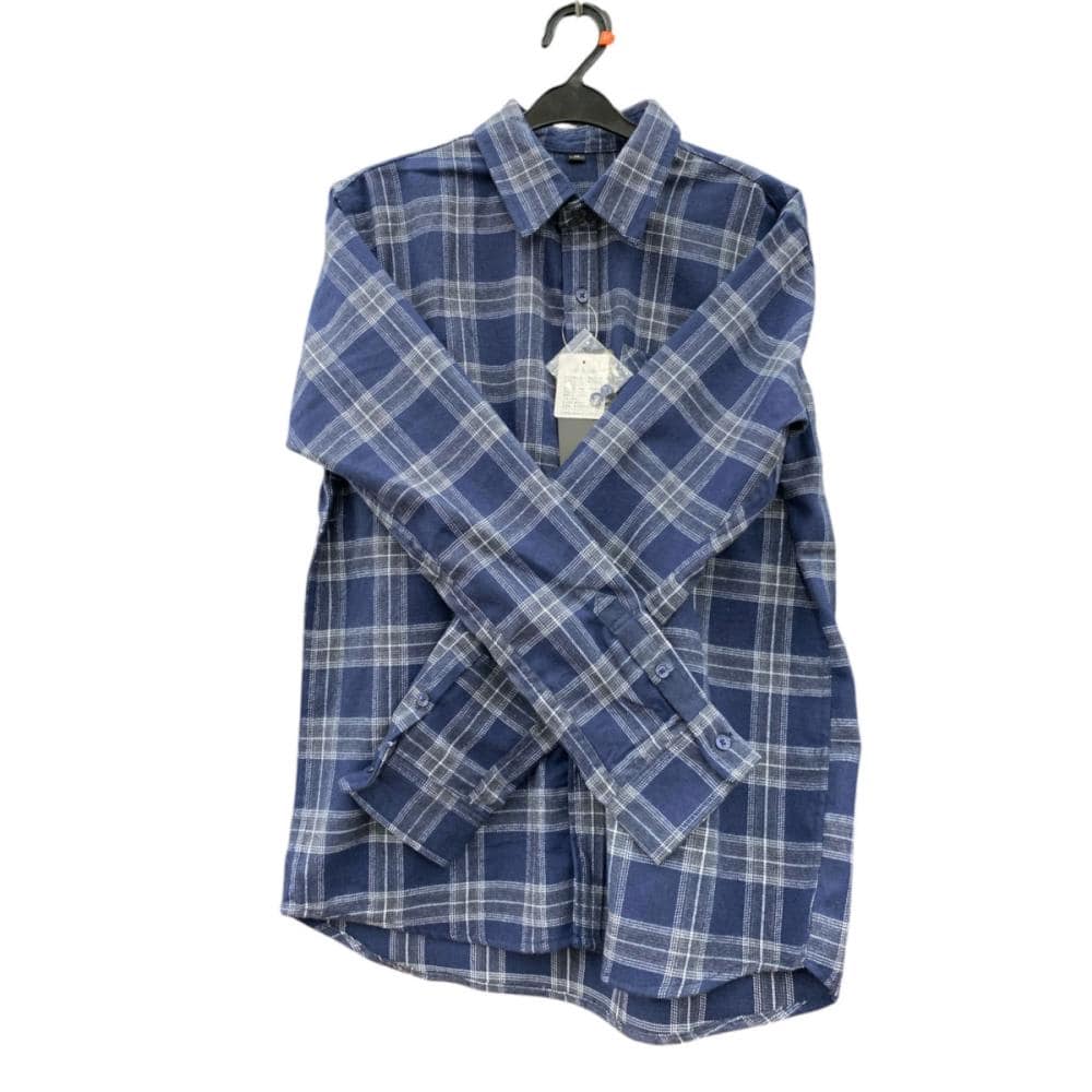 起毛チェックシャツ　ネイビーチェック　Ｍ