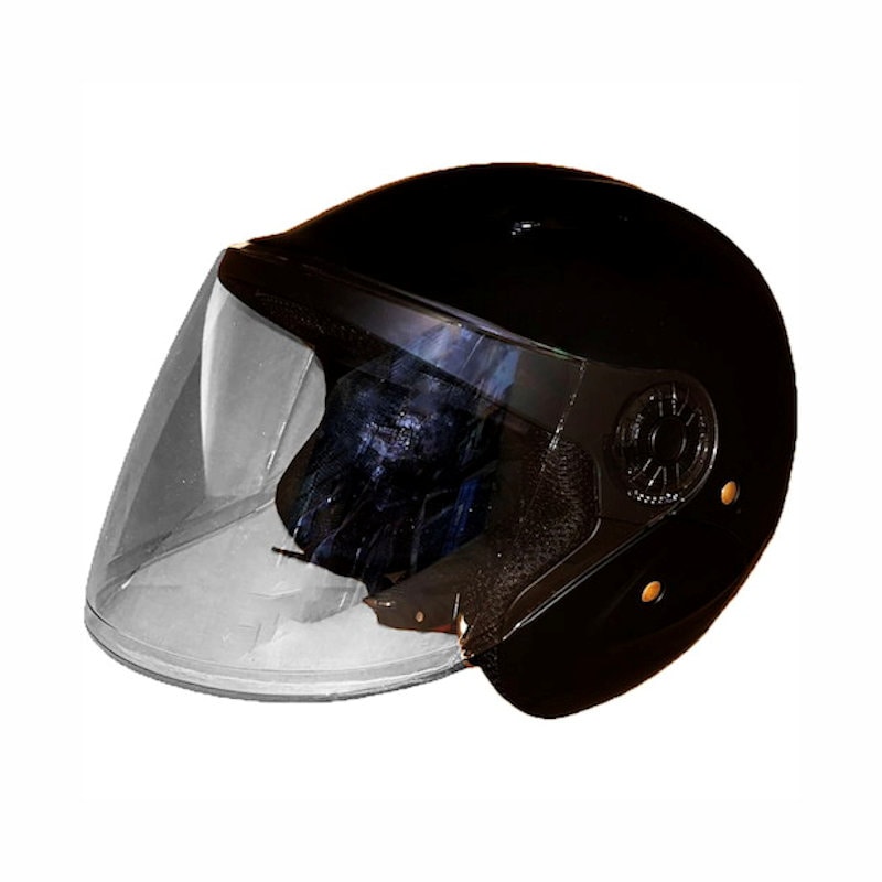 石野　セミジェットヘルメット　ハーフマットブラック