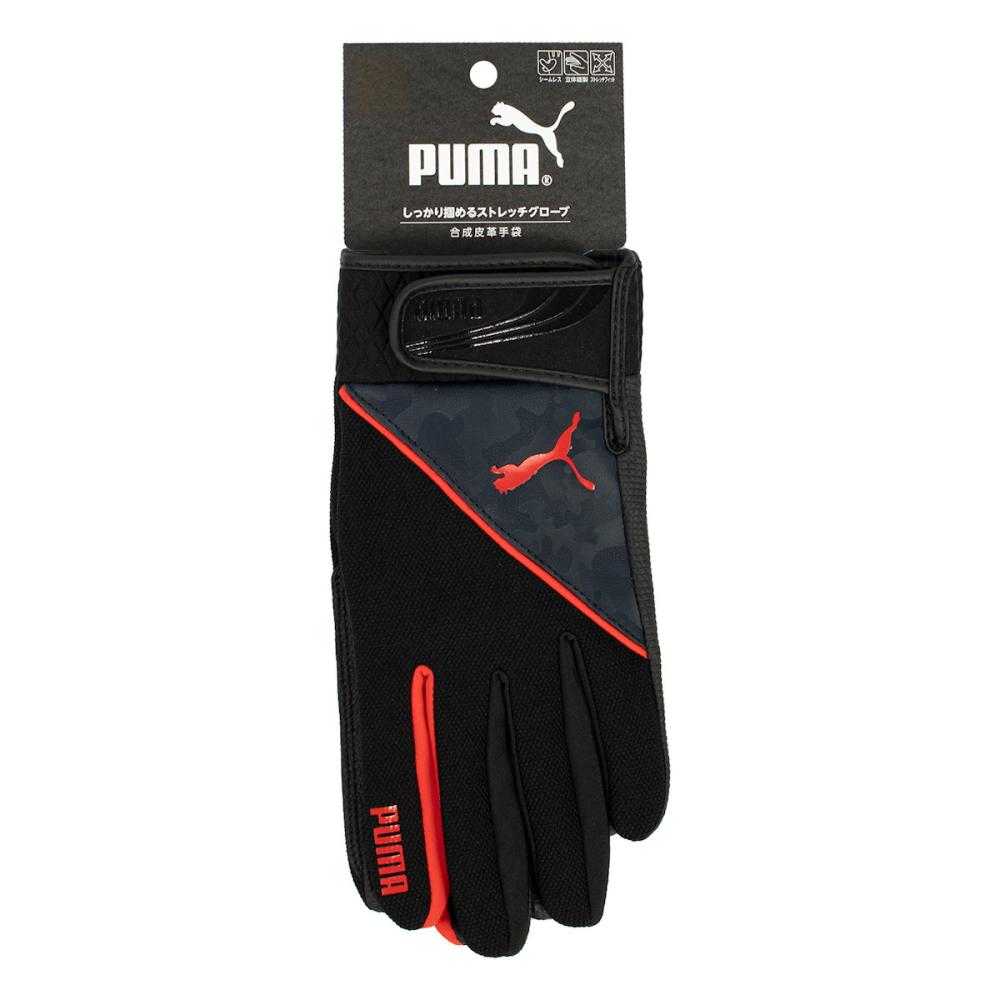 ＰＵＭＡ　合成皮革手袋　ブラックレッド　Ｍ　ＣＭ６１０１
