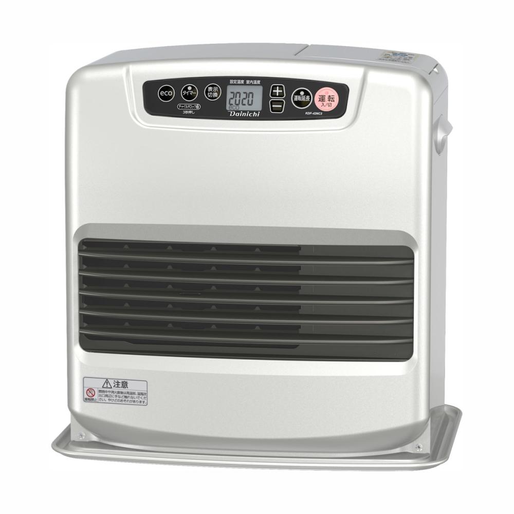 ダイニチ　石油ファンヒーター　木造１１畳　ライトシルバー　専用収納カバー付　ＫＤＦ－４２ＮＣ３（Ｓ）