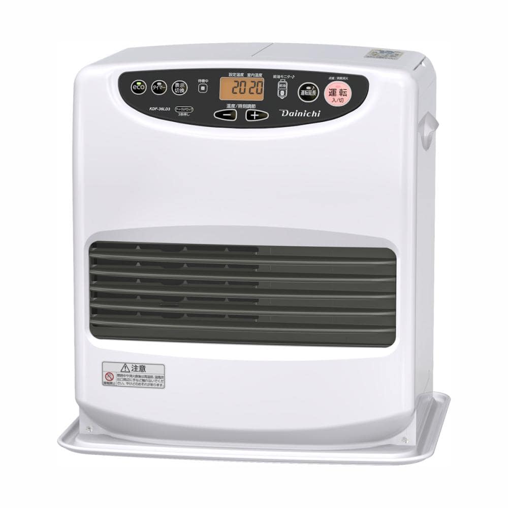 ダイニチ　石油ファンヒーター　木造１０畳　ムーンホワイト　専用収納カバー付　ＫＤＦ－３６ＬＤ３（Ｗ）