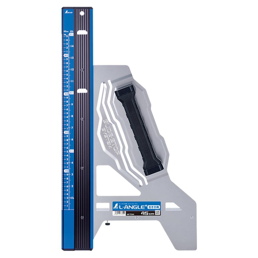 シンワ測定　丸ノコガイド定規　エルアングル　Ｐｌｕｓ　４５ｃｍ　併用目盛　左きき用