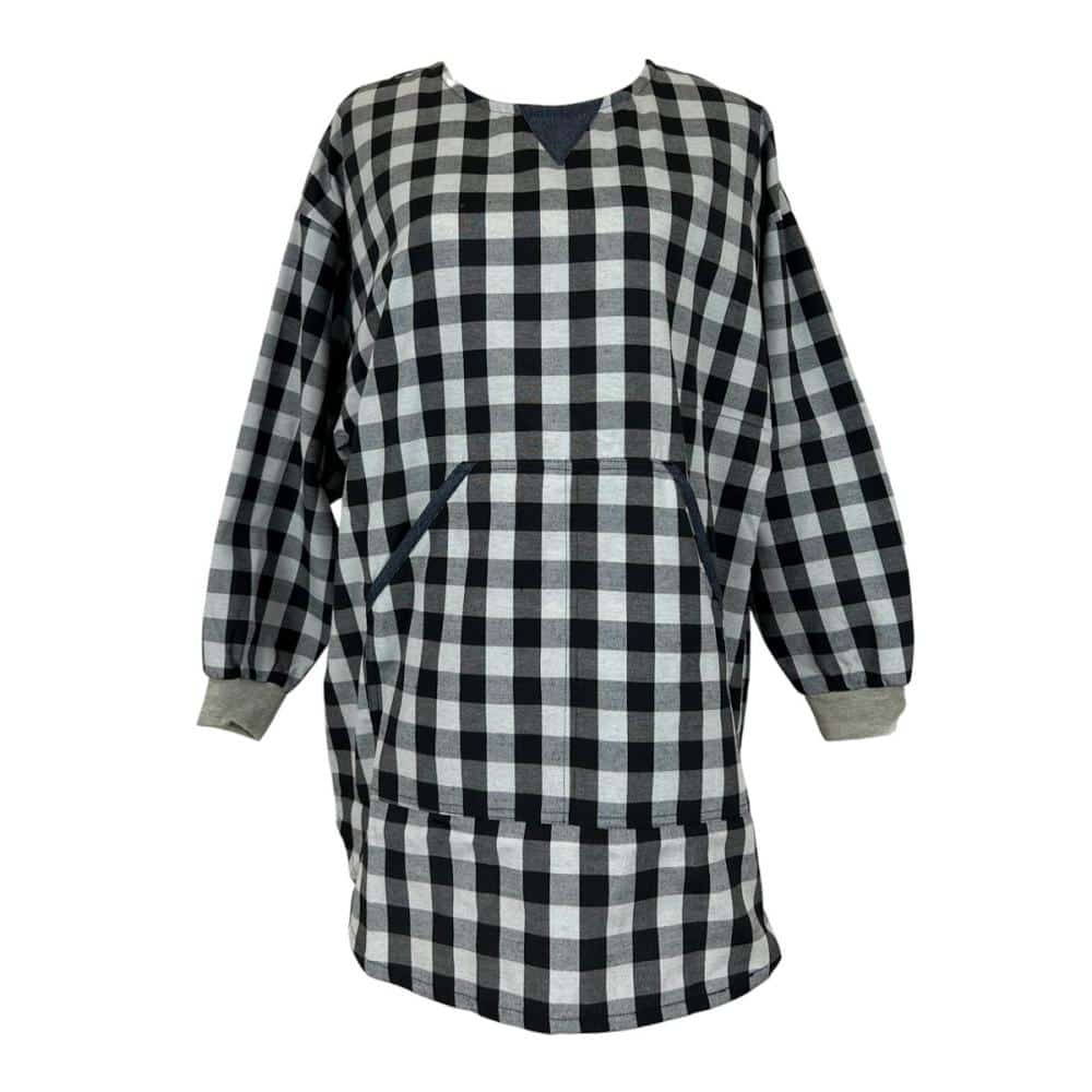 和泉布帛　デザインかっぽう着　ブラック