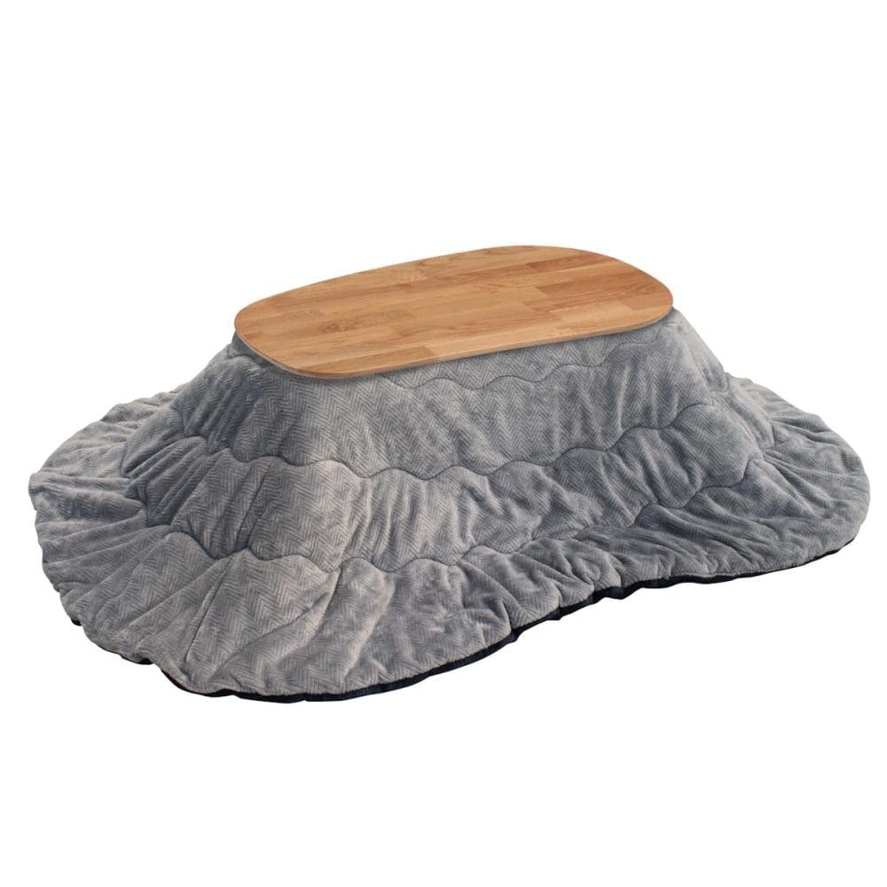 協立工芸　楕円形こたつ用　リバーシブル布団　ネイビーグレー