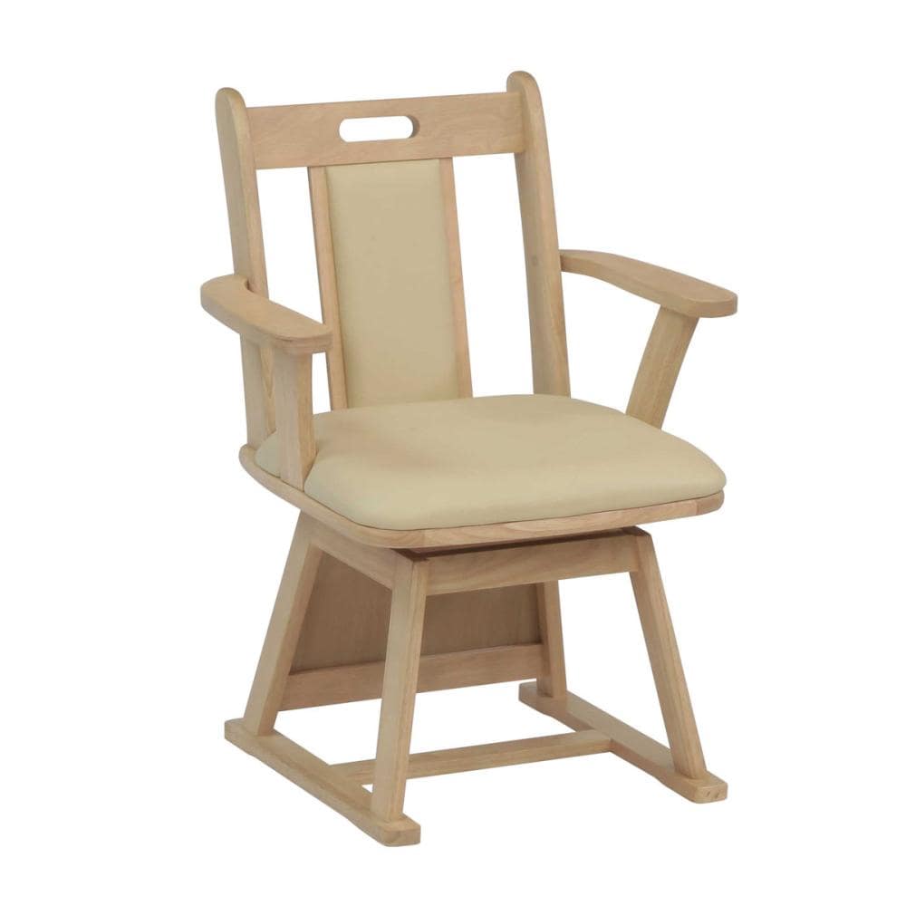 Ｊｅｎｉｘ（ジェニックス）　ダイニングこたつ用チェア　フロックス　肘付き回転式　ナチュラル