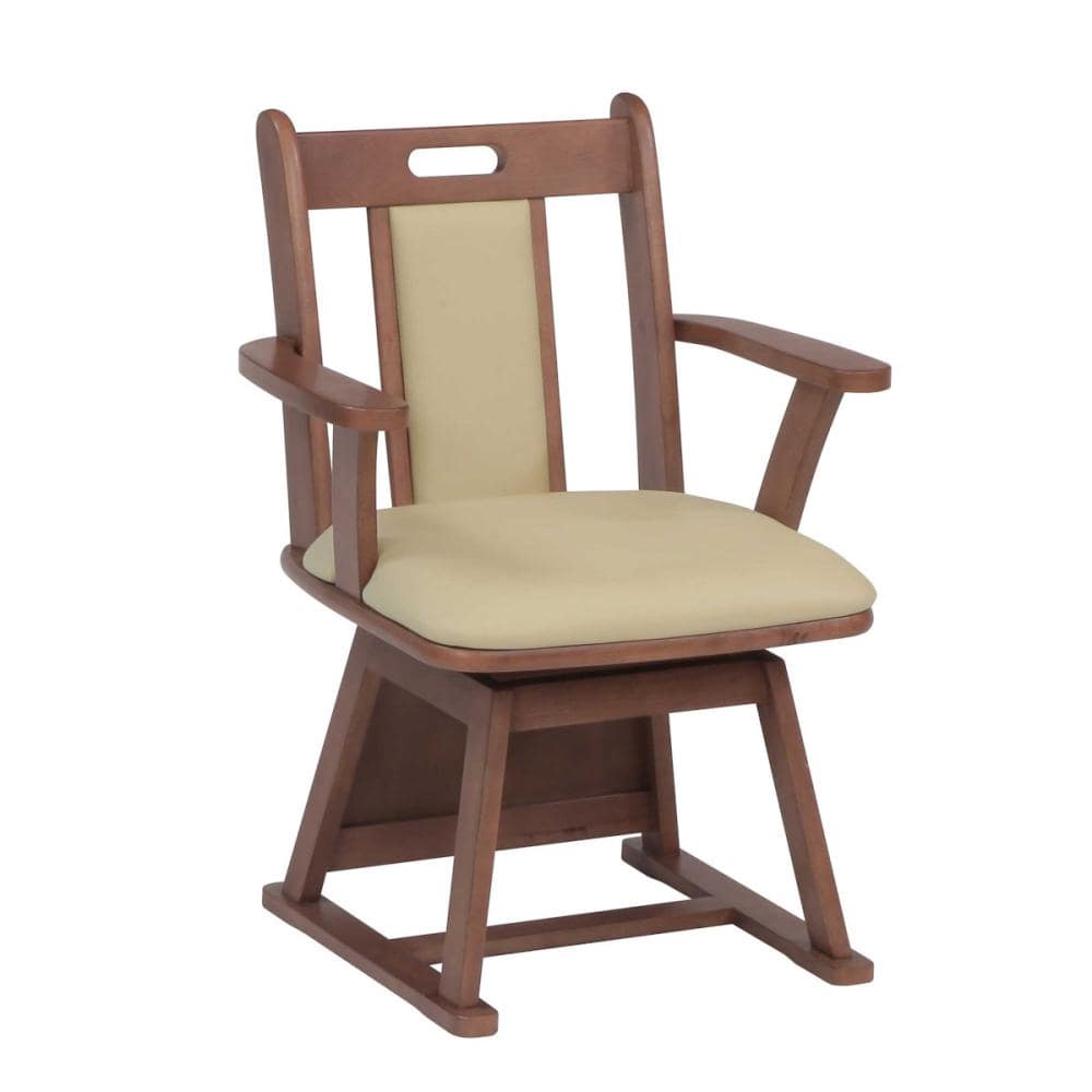 Ｊｅｎｉｘ（ジェニックス）　ダイニングこたつ用チェア　フロックス　肘付き回転式　ブラウン