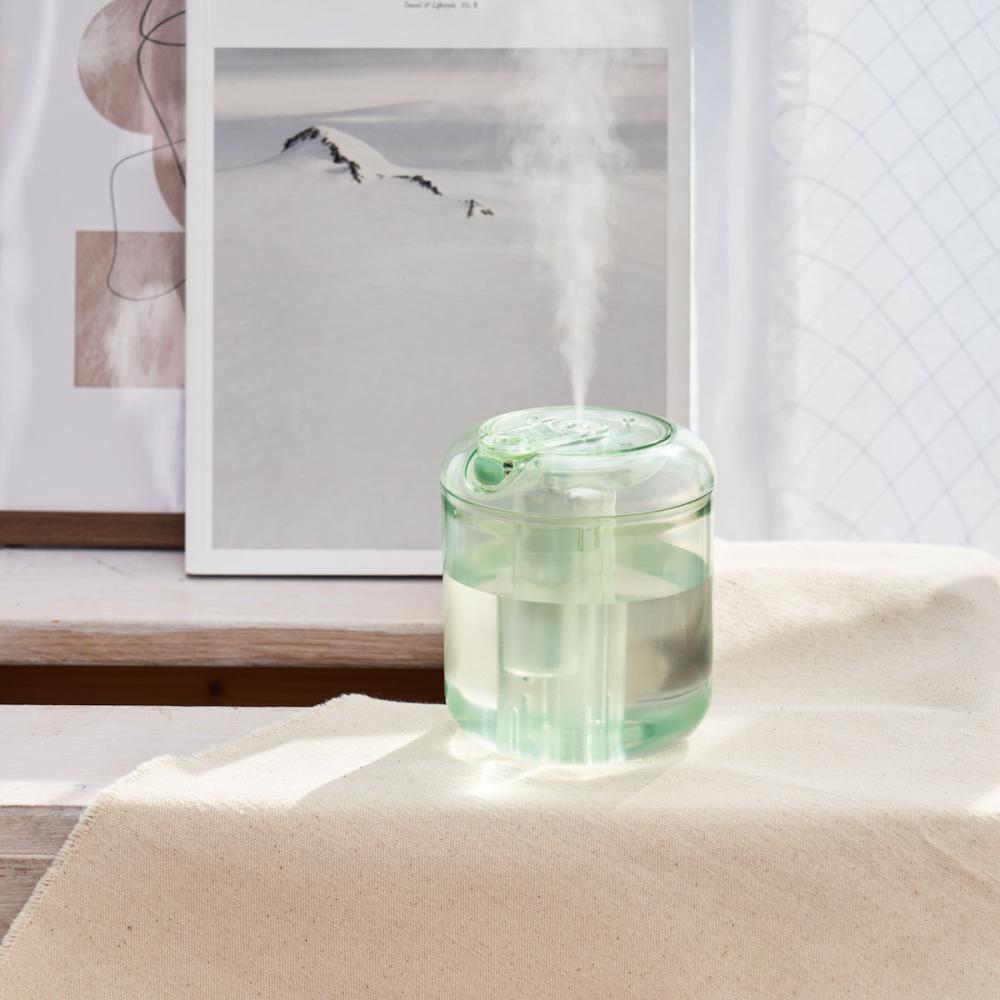 ライフオンプロダクツ　充電式ｍｉｎｉクリア加湿器　ＬＥＤライト付　ミントグリーン