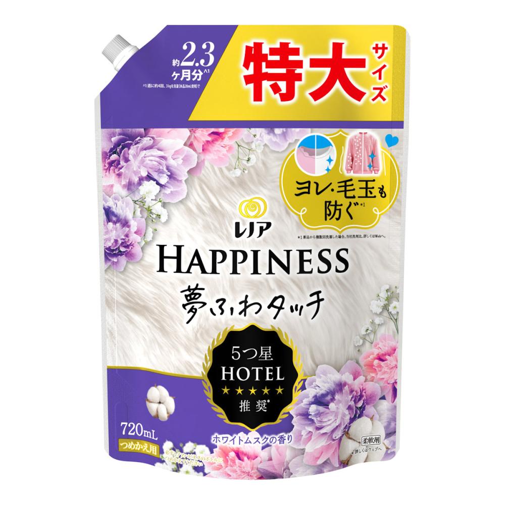 Ｐ＆Ｇ　レノアハピネス　夢ふわタッチ　リラックスナイトホワイトムスクの香り　詰め替え用　特大　７２０ｍＬ