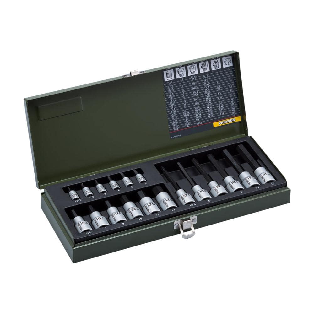 ＰＲＯＸＸＯＮ（プロクソン）　１８点・ヘックスソケットセット　１／２＋１／４