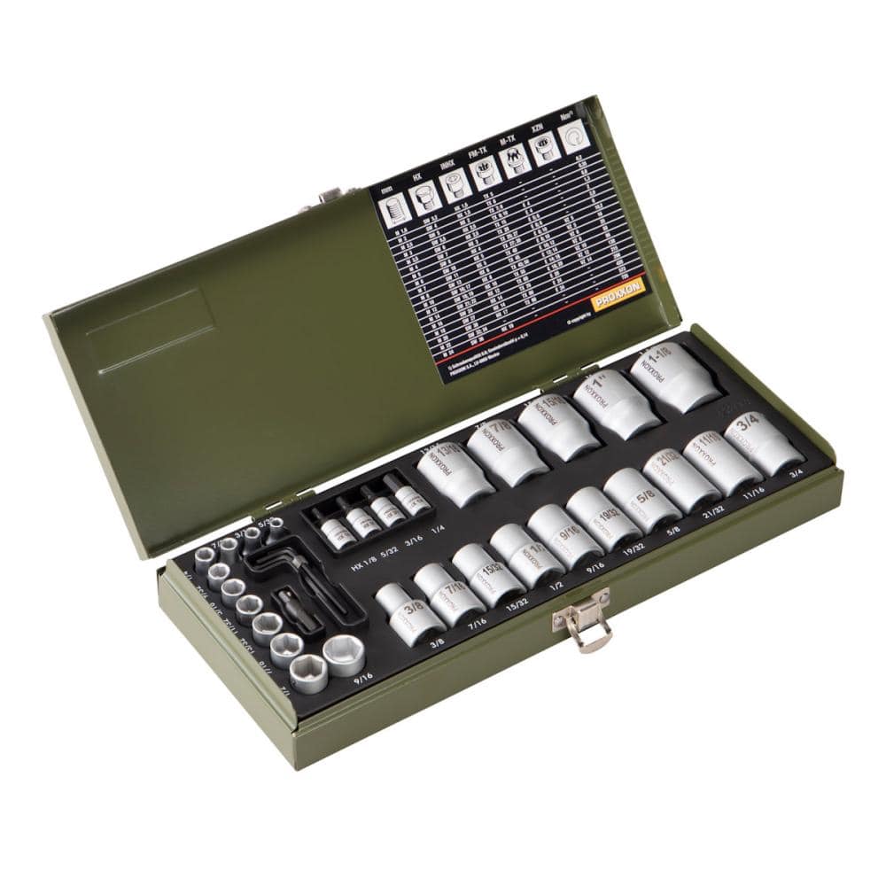 ＰＲＯＸＸＯＮ（プロクソン）　３６点・ソケット＋ソケットビットセット　インチ　１／４＋１／２