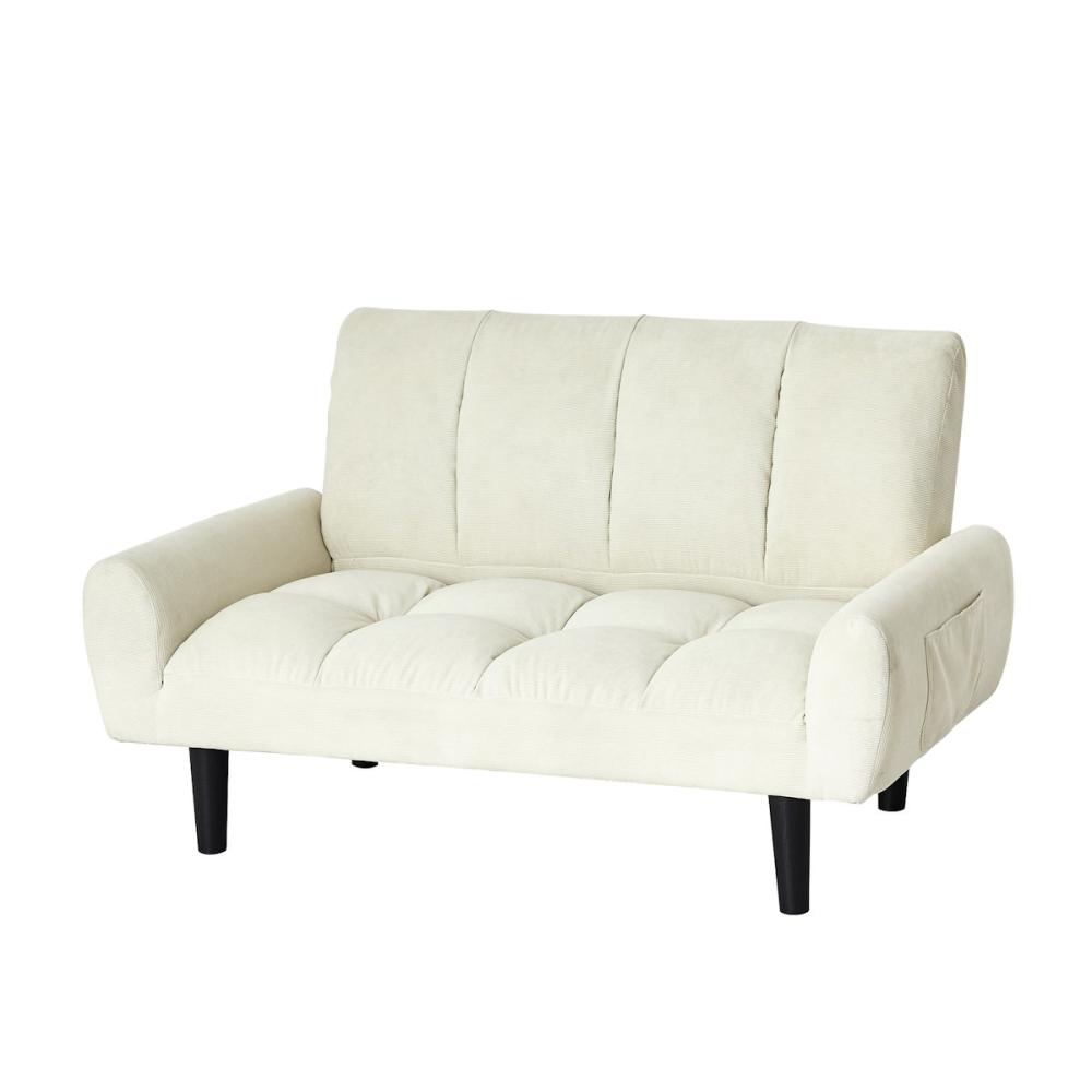 クロシオ　コーデュロイソファ　２人掛け　ミルキーホワイト