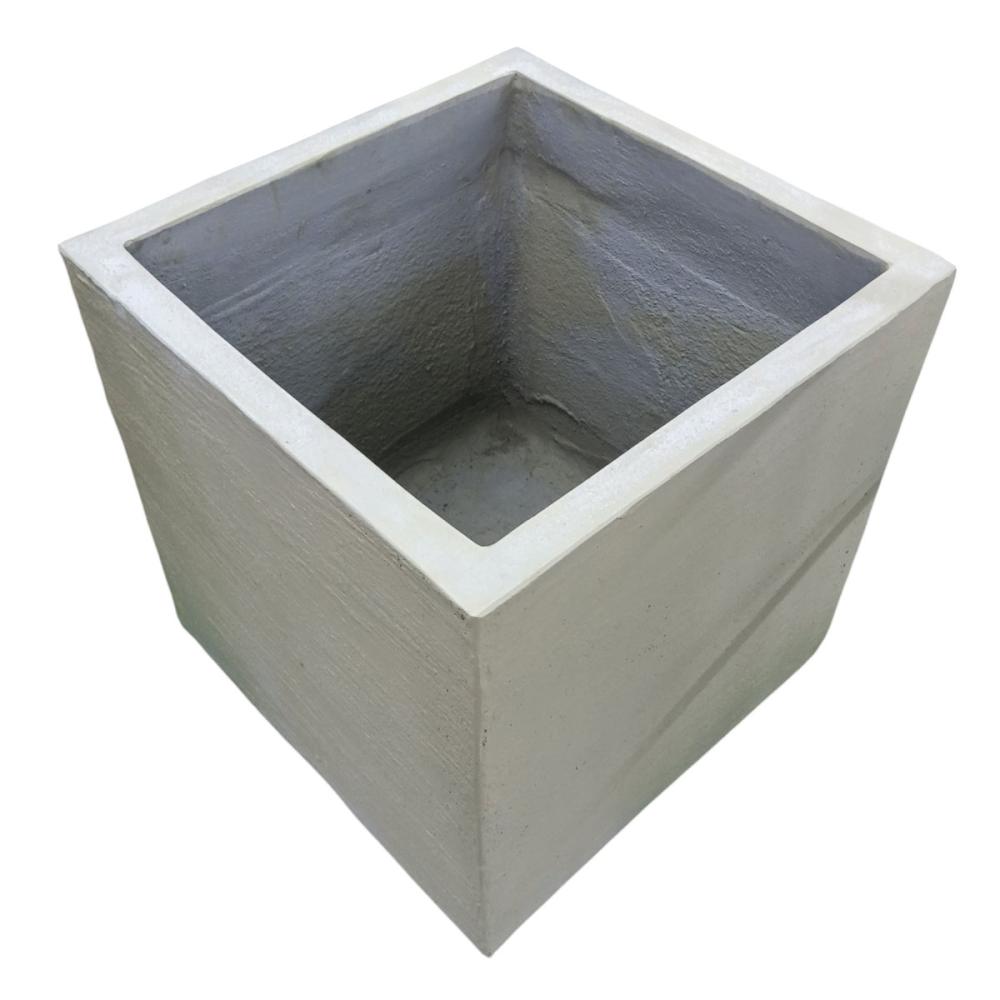 Ｂｒｅｅｚｙ　Ｇｒｅｅｎ　ファイバーセメントポット　スクエア　グレー　１１号　３５ｃｍ