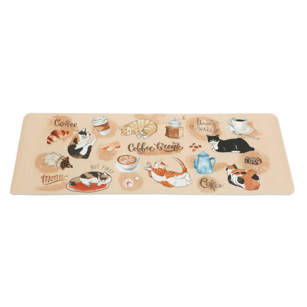 アテーナライフ　両面使えるキッチンマット　４５×１２０ｃｍ　キャット