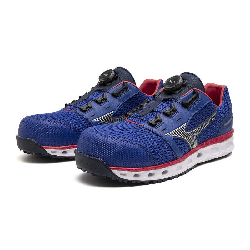 【アウトレット】ミズノ　プロテクティブスニーカー　ＡＬＭＩＧＨＴＹ　ＶＨ　５１Ｌ　ＢＯＡ　ブルー×シルバー×マゼンタ　２５．０ｃｍ　箱なし