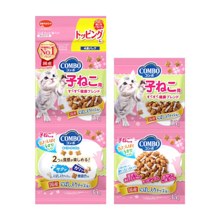 コンボ　キャット　連パック　子ねこ用　にぼし入りチップ添え　１４０ｇ