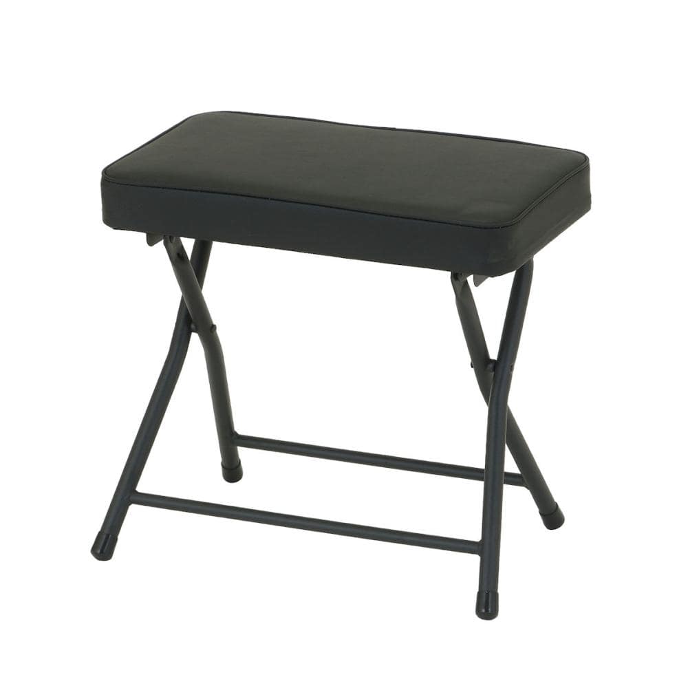 座面がワイドな折りたたみパイプチェア　ブラック