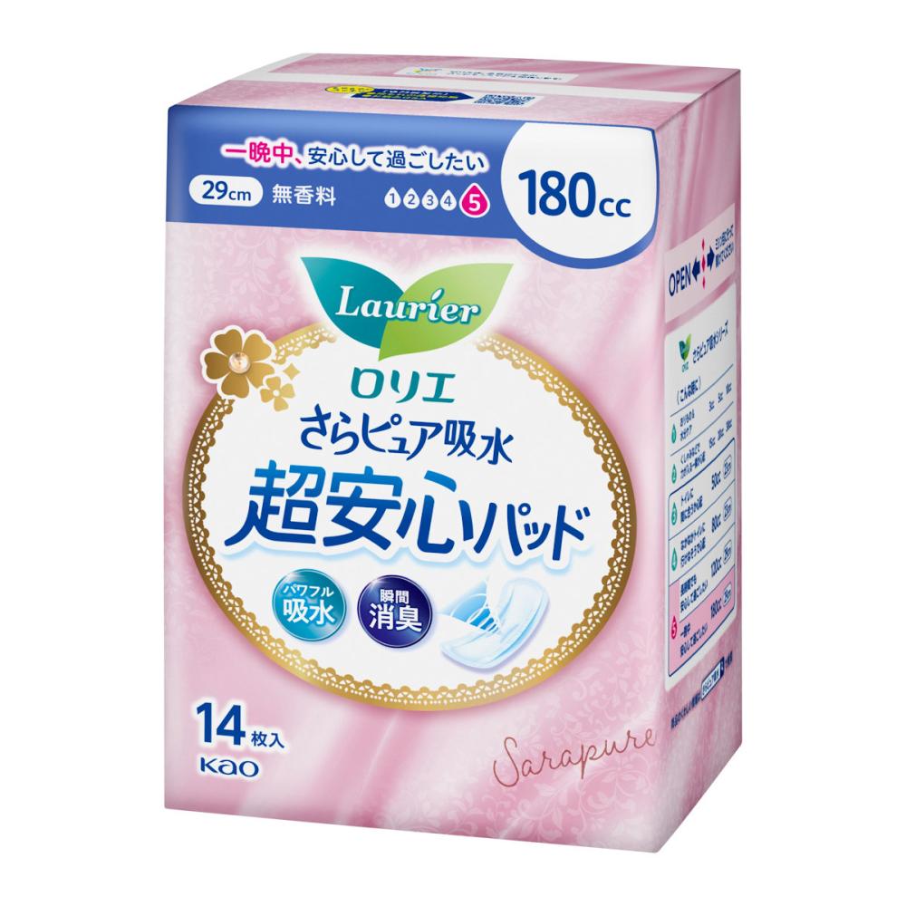 花王　ロリエ　さらピュア吸水　超安心パッド　１８０ｃｃ　１４枚入り