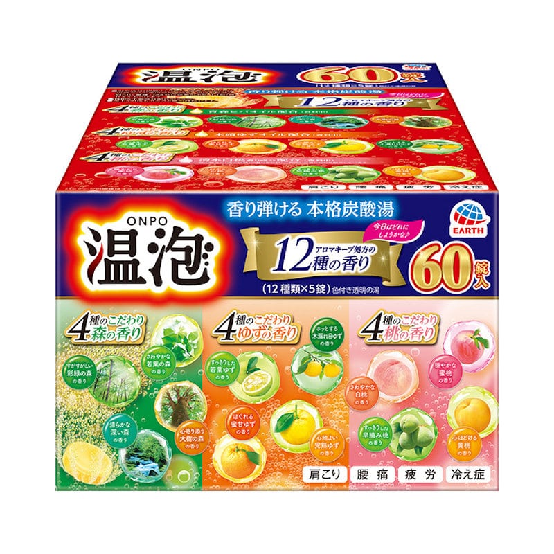 アース製薬　温泡　森・ゆず・桃　６０錠入り