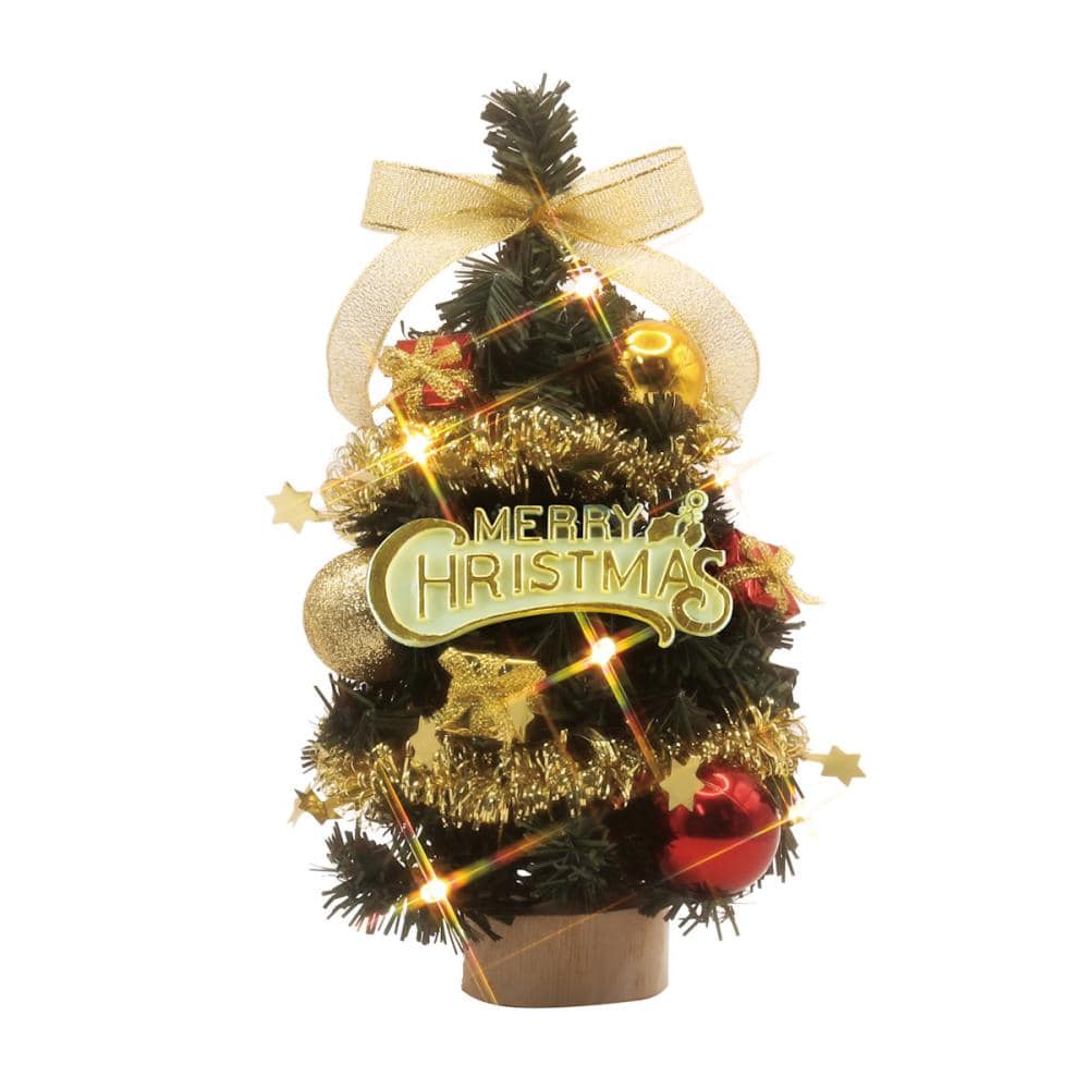 東京ローソク　デコレーションツリー　ゴールド＆レッド　２１ｃｍ