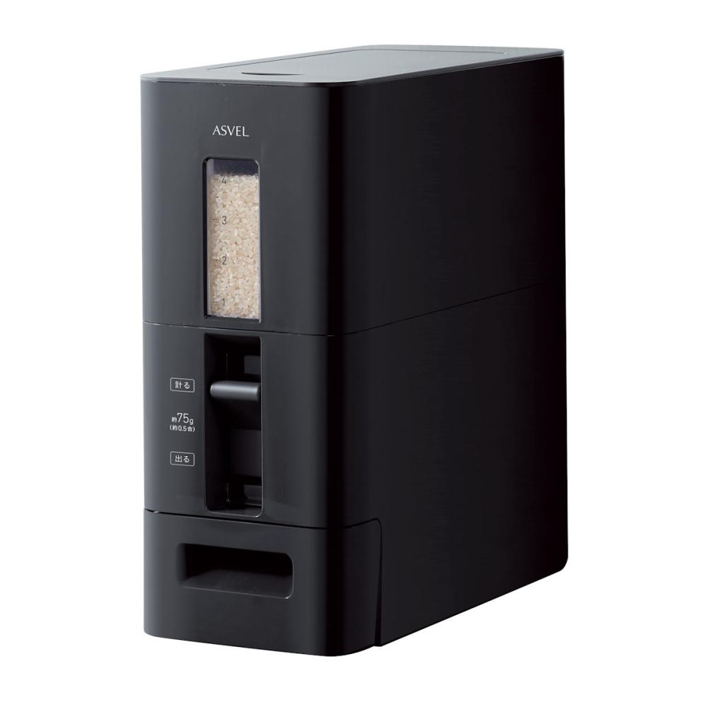 アスベル　Ｓ計量米びつ　６ｋｇ　ブラック