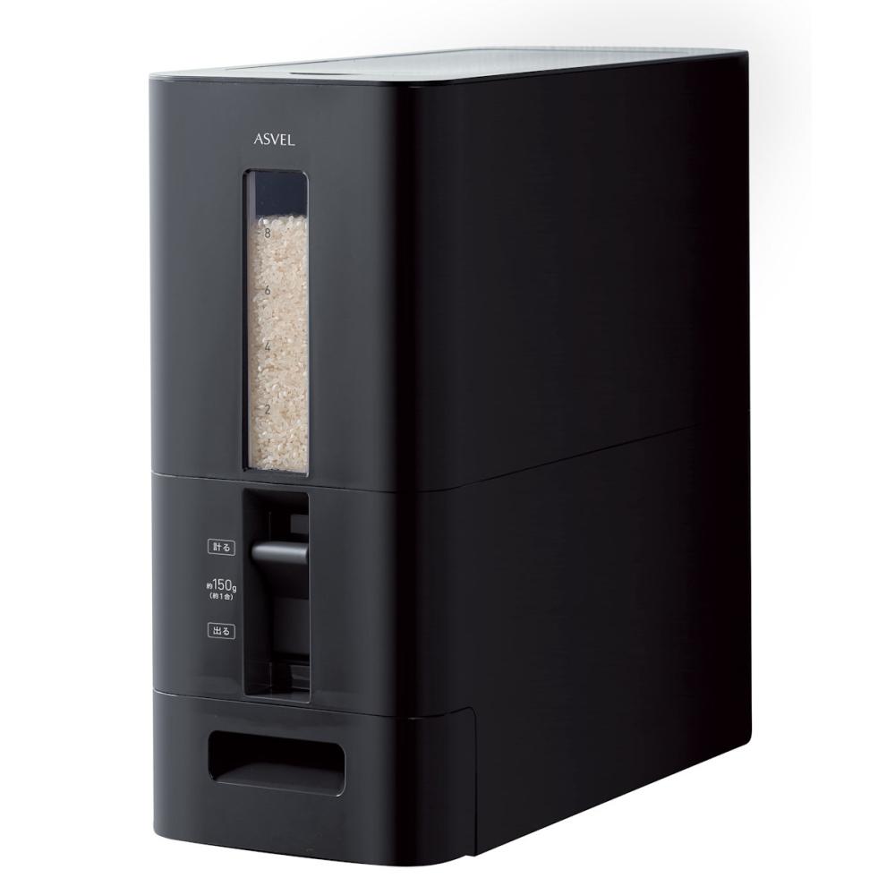 アスベル　Ｓ計量米びつ　１２ｋｇ　ブラック