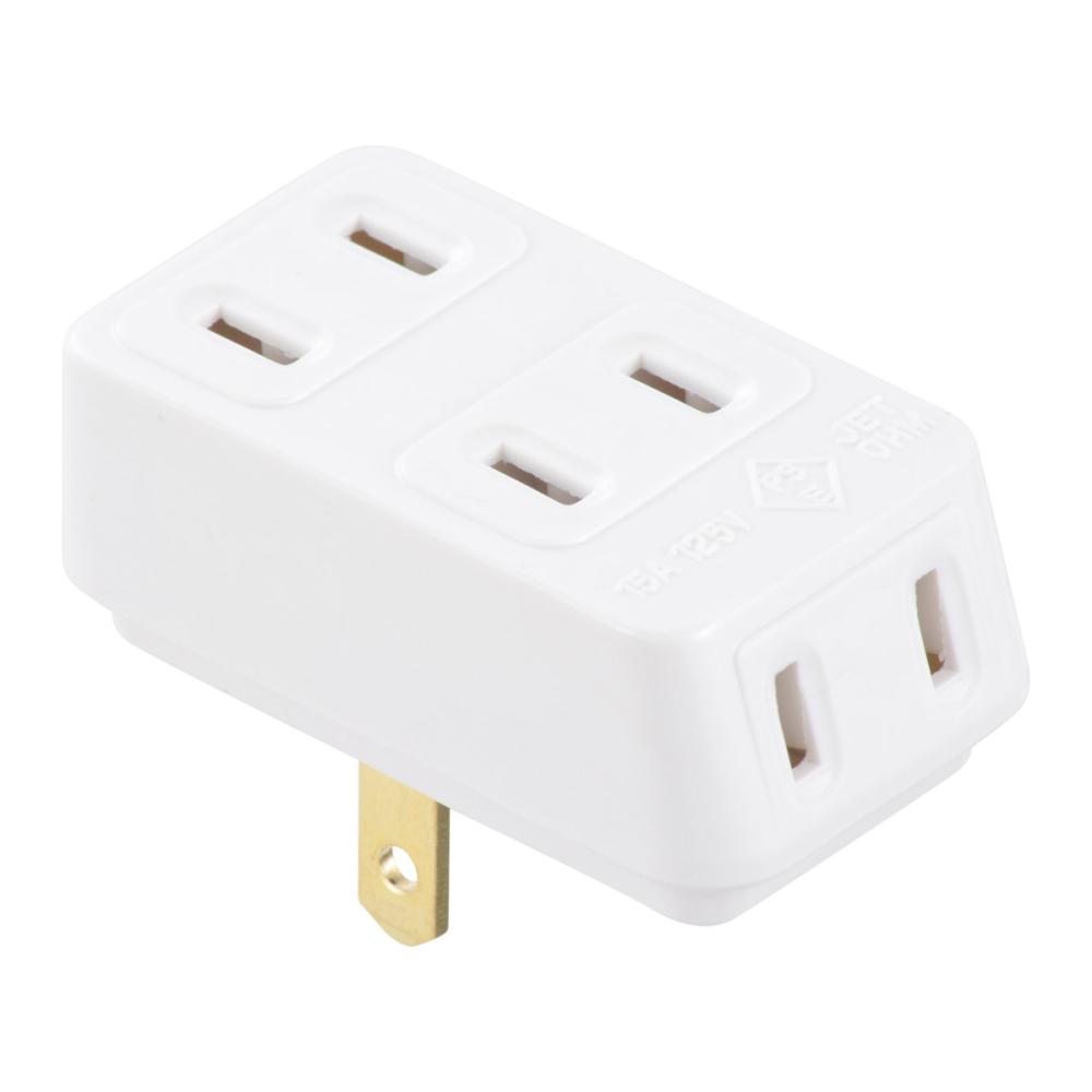 オーム電機　ニュートリプルタップ　３個口　ホワイト