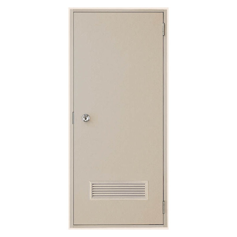 ＬＩＸＩＬ　ロンカラーフラッシュドア　ガラリ付　本体のみ　握り玉仕様　ランマ無し　シャイングレー　０６１８