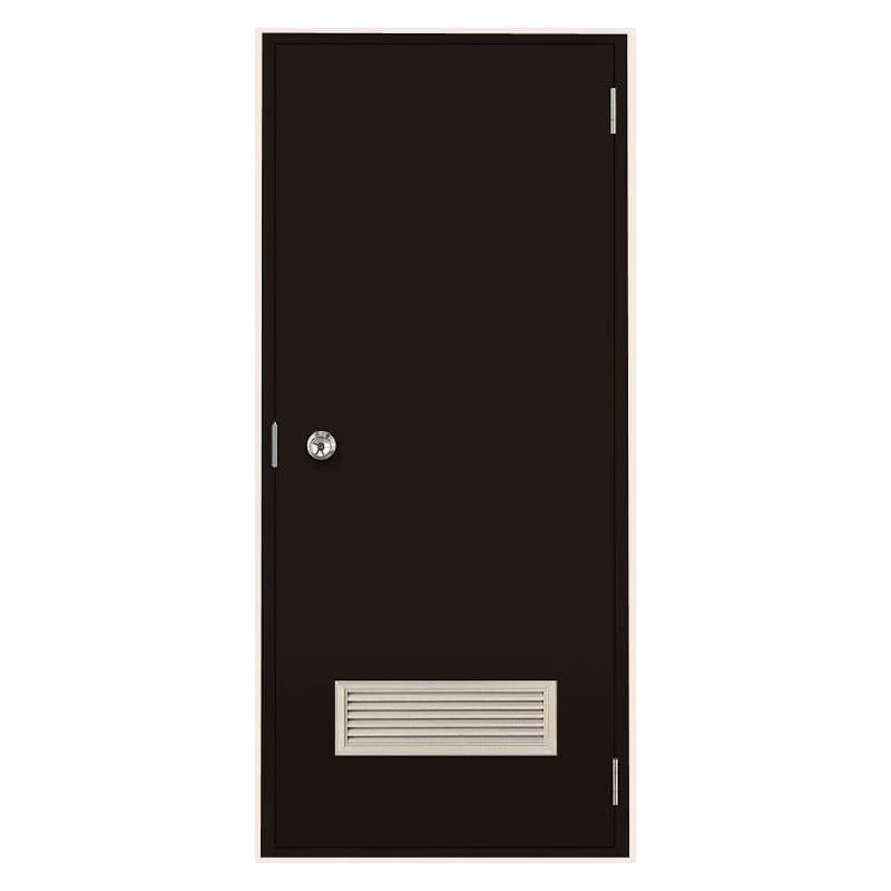 ＬＩＸＩＬ　ロンカラーフラッシュドア　ガラリ付　本体のみ　レバー仕様　ランマ無し　ブラック　０６１８