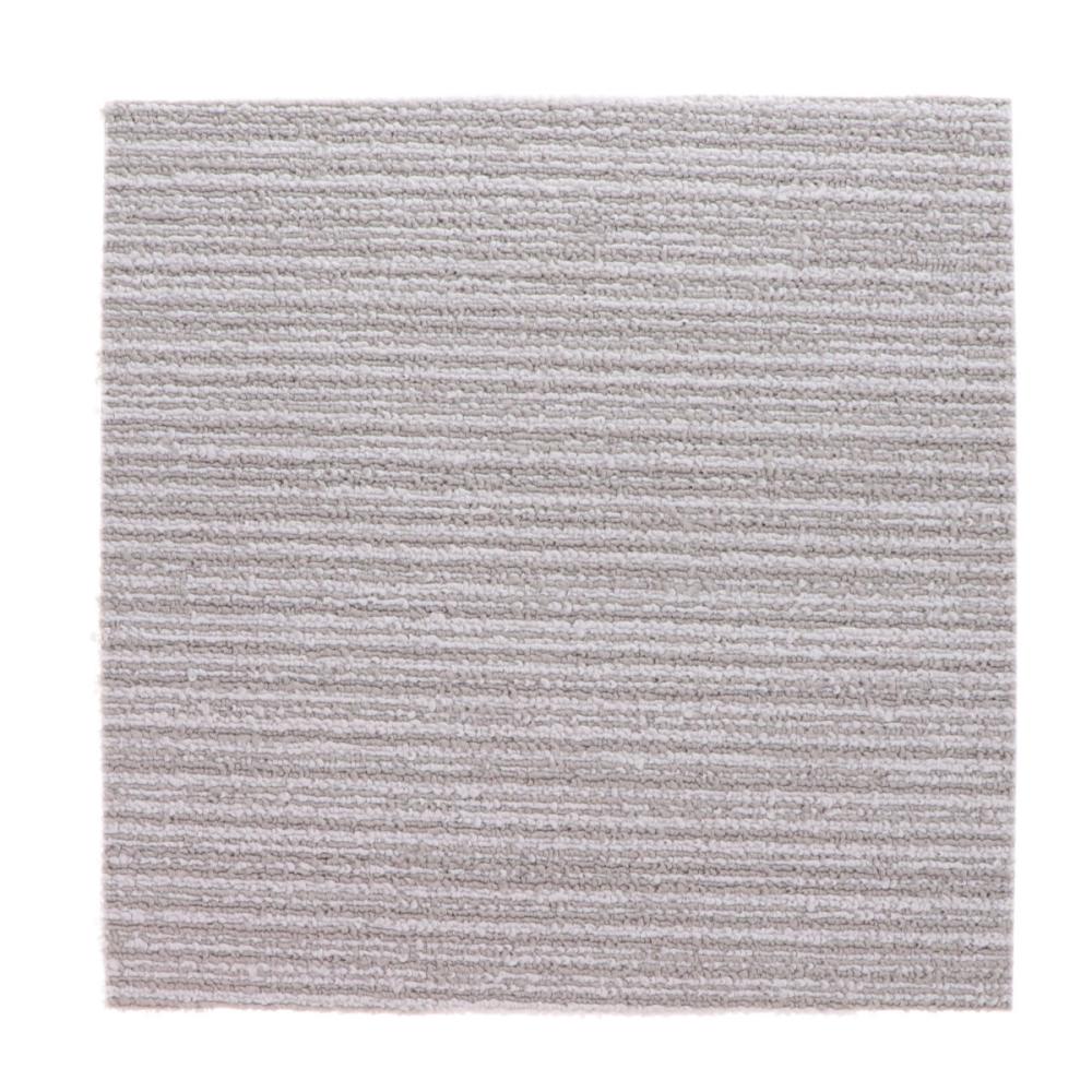 Ｋ＋ＢＵＩＬＤ　置くだけズレない洗える吸着タイルカーペット　４０×４０ｃｍ　ライトグレー