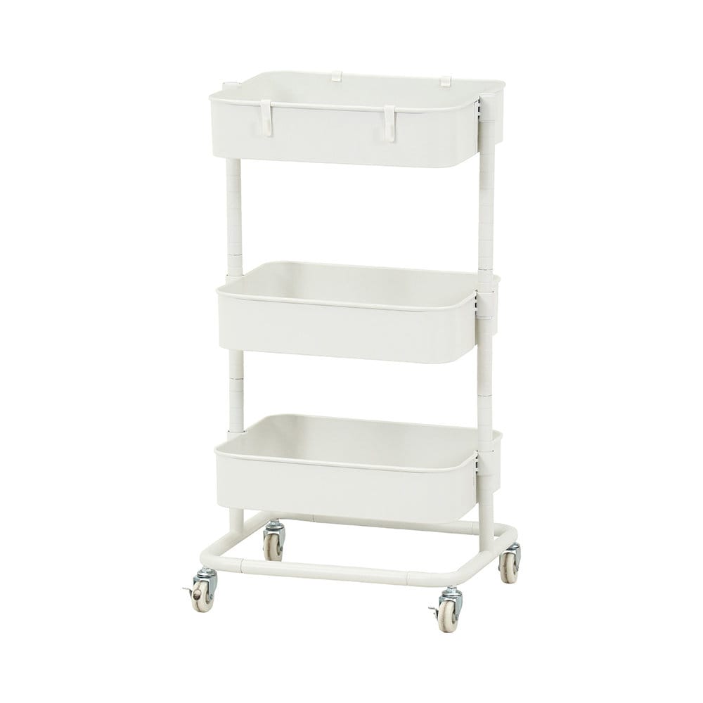 不二貿易　高さが調整できるワゴン　マルシェ　オフホワイト