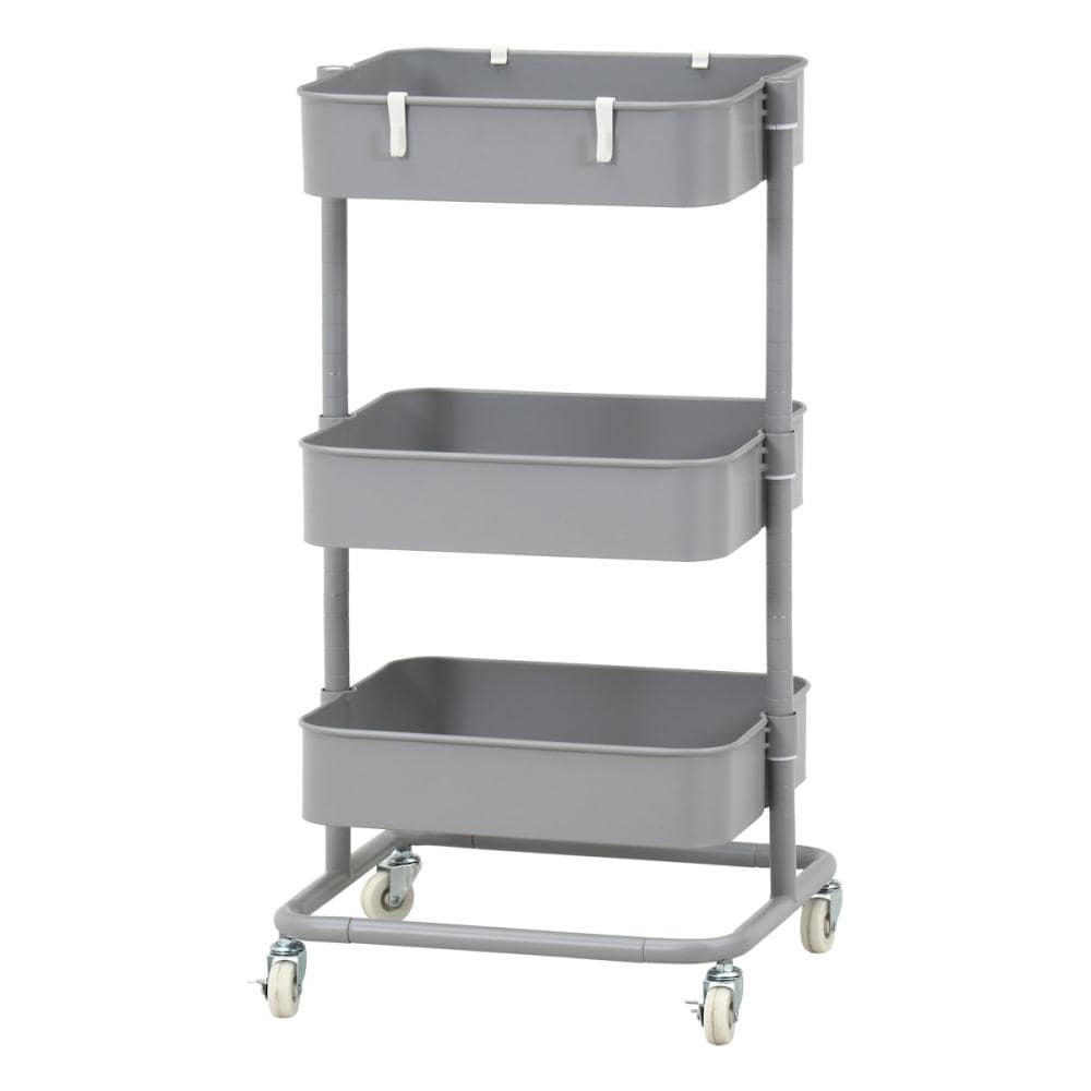 不二貿易　高さが調整できるワゴン　マルシェ　グレー