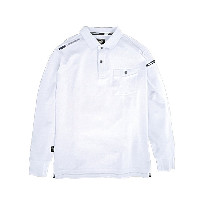 ＰＵＭＡ　作業ウェア　長袖ポロシャツ　ホワイト　４Ｌ　ＰＷ４０２４Ａ