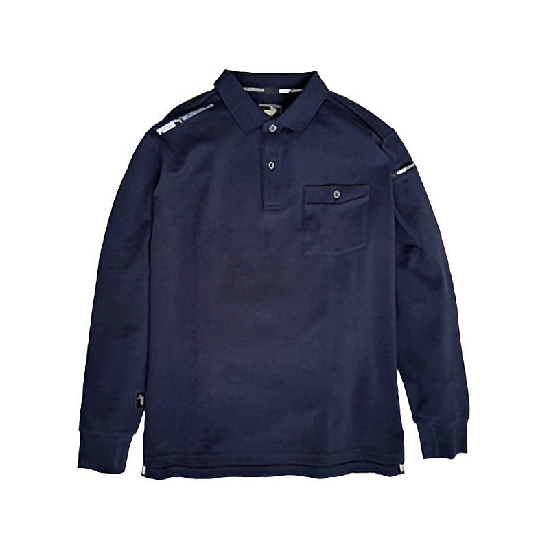 ＰＵＭＡ　作業ウェア　長袖ポロシャツ　ネイビー　４Ｌ　ＰＷ４０２４Ａ