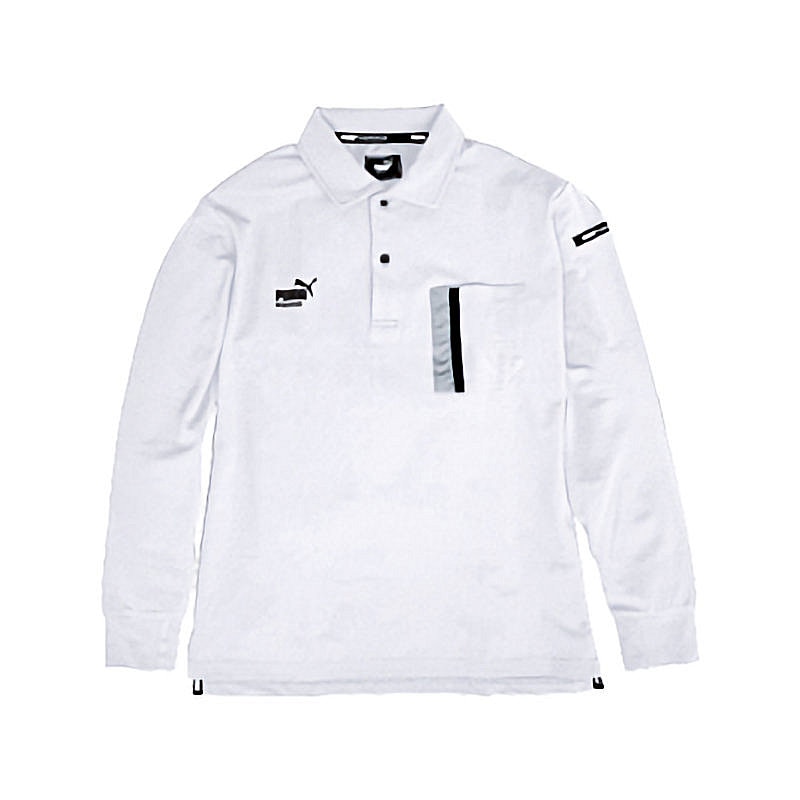 ＰＵＭＡ　作業ウェア　長袖ポロシャツ　ホワイト　３Ｌ　ＰＷ３０２４Ａ