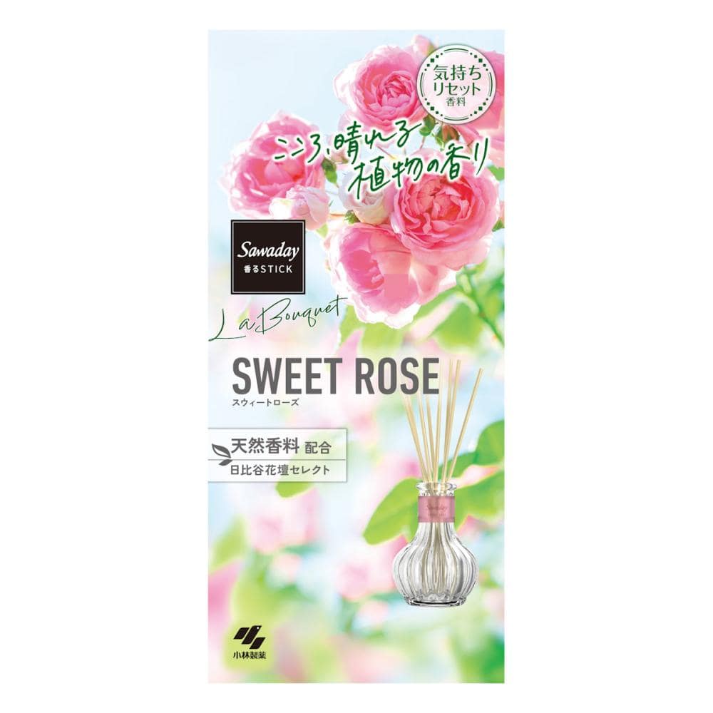 小林製薬　サワデー　香るスティック　ＬａＢｏｕｑｕｅｔ　スウィートローズ　本体　７０ｍＬ