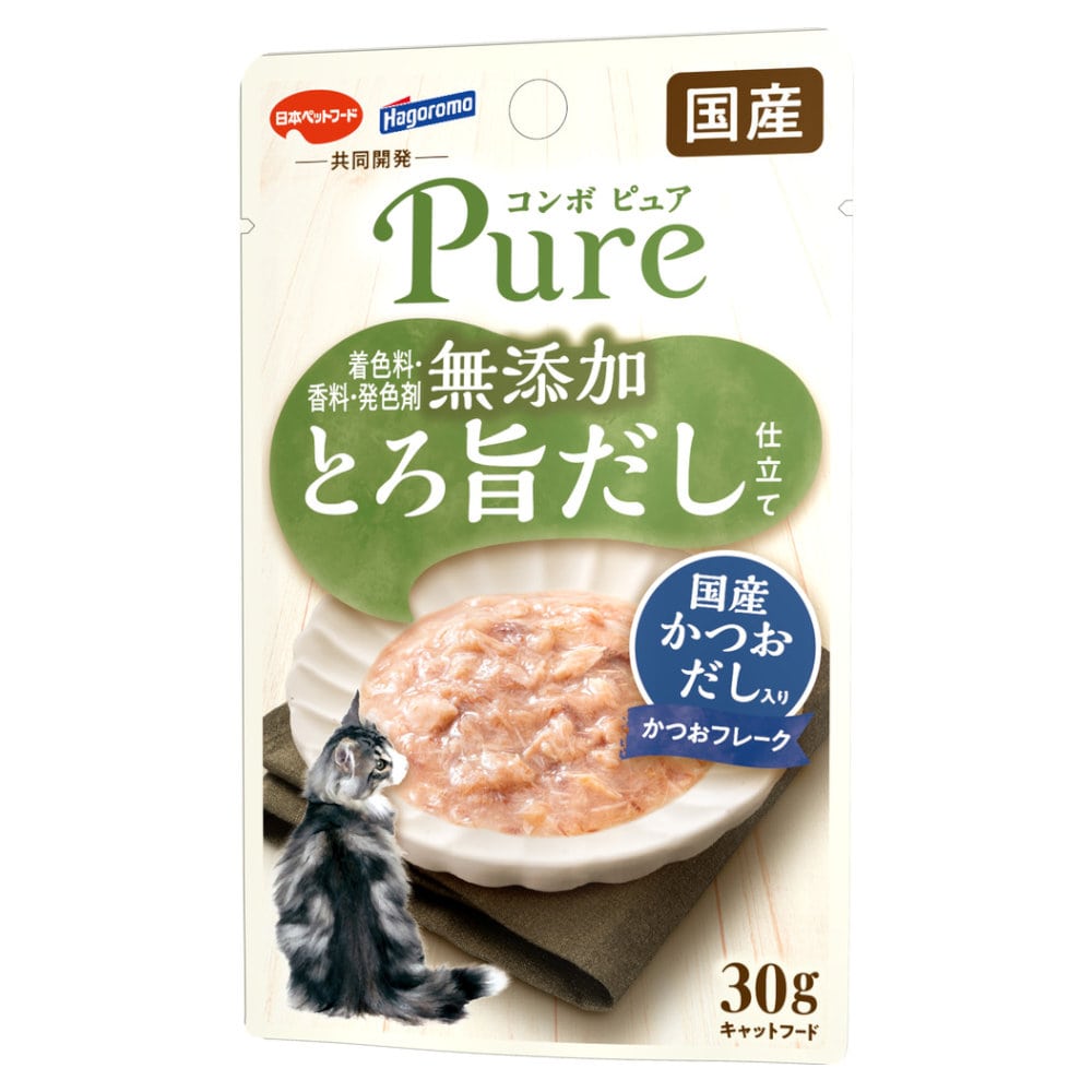 日本ペット　コンボ　ピュア　キャット　パウチ　鰹・国産鰹だし入り　３０ｇ