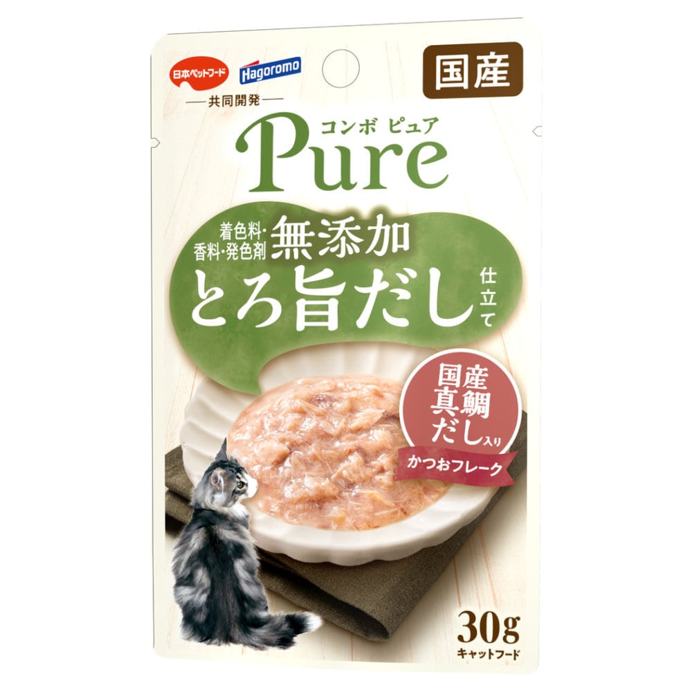 日本ペット　コンボ　ピュア　キャット　パウチ　鰹・国産真鯛だし入り　３０ｇ