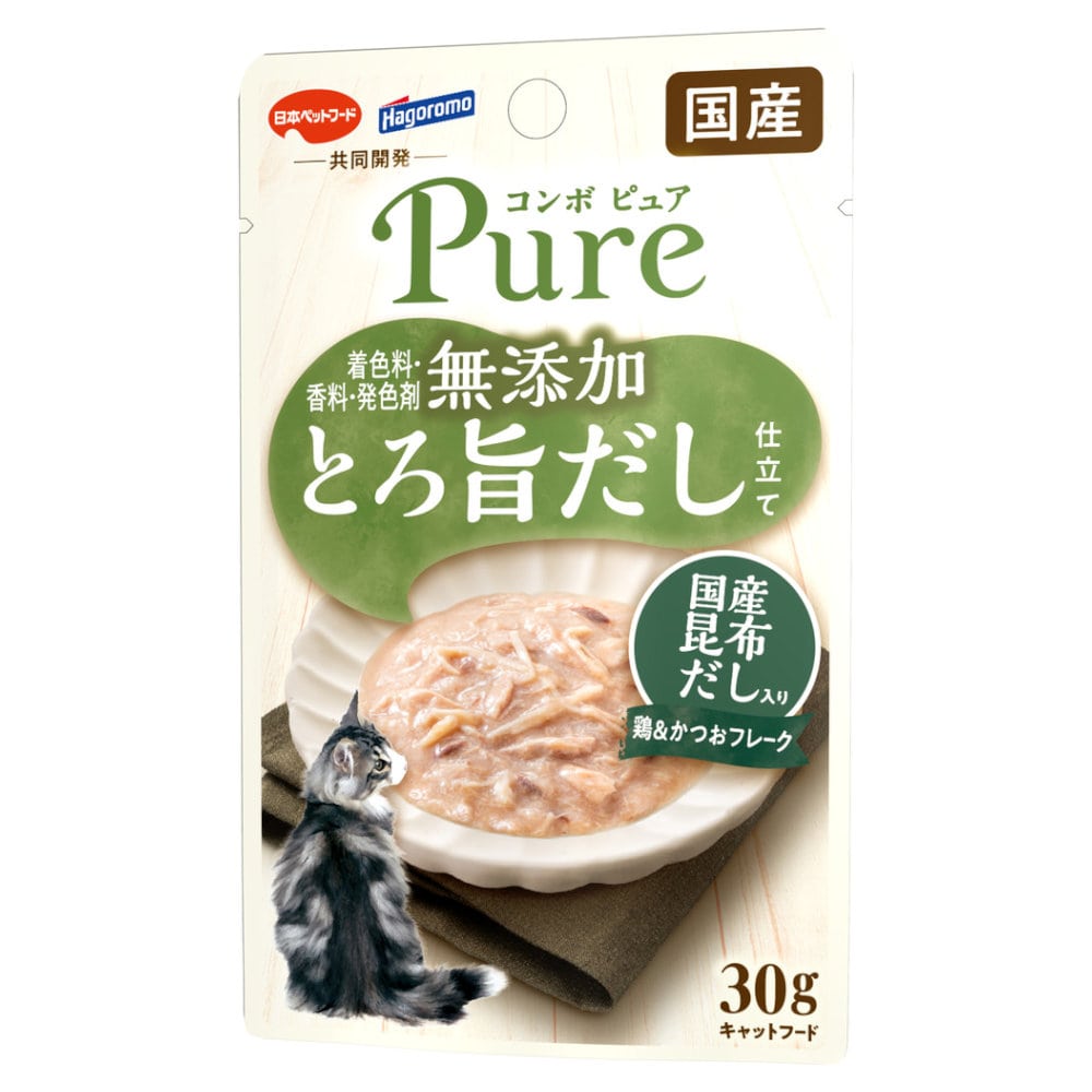 日本ペット　コンボ　ピュア　キャット　パウチ　鶏＆鰹・昆布だし入り　３０ｇ