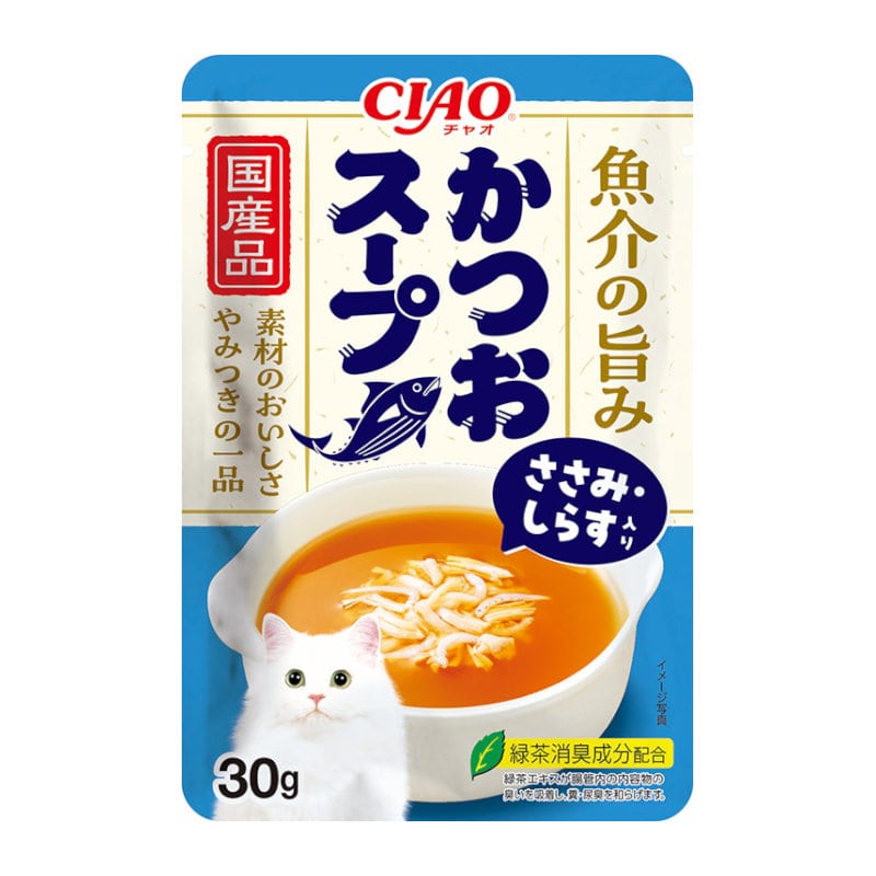 いなば　ＣＩＡＯ（チャオ）　かつおスープ　ささみ・しらす入り　３０ｇ