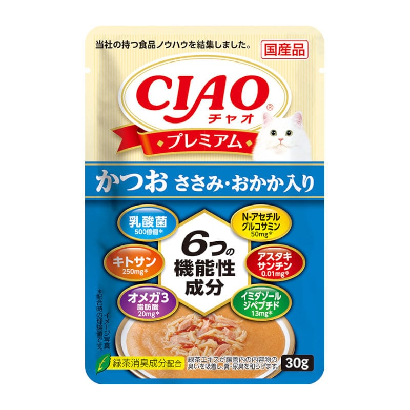 いなば　ＣＩＡＯ（チャオ）　プレミアム　かつお　ささみ・おかか入り　３０ｇ