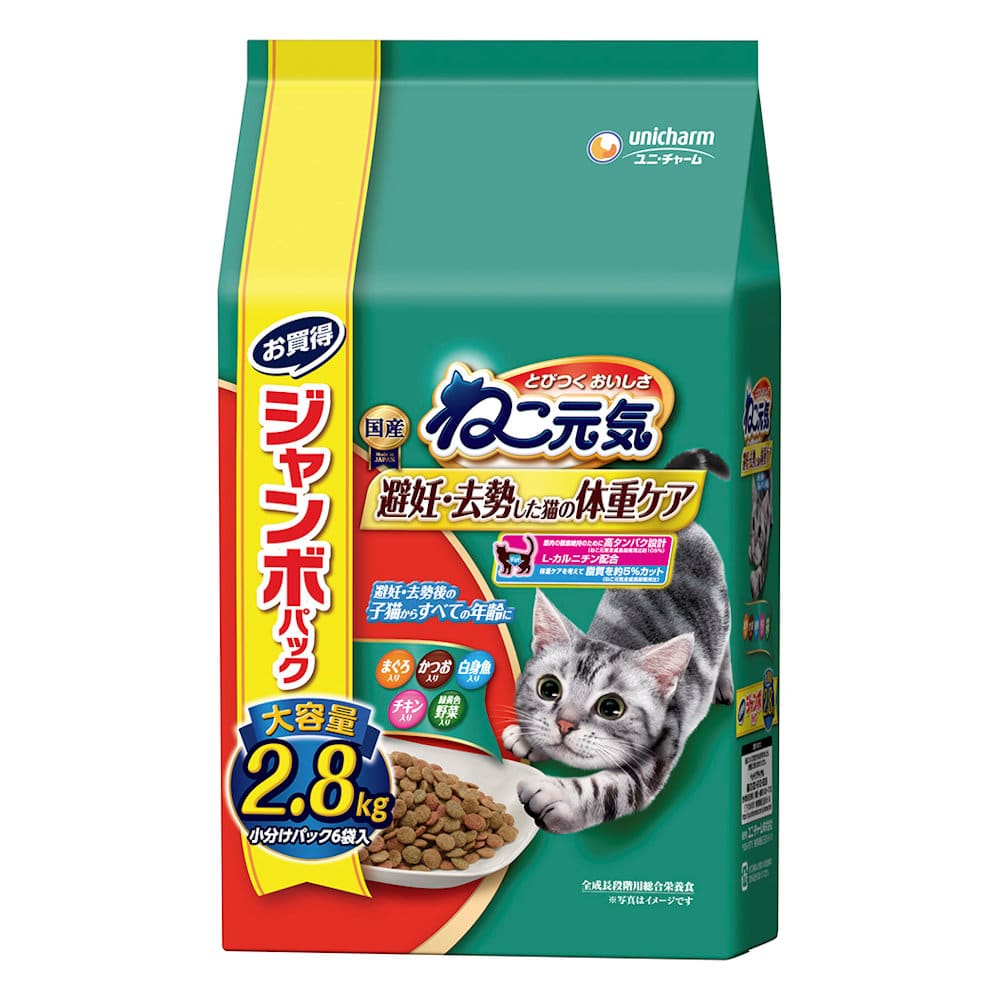 ねこ元気　避妊去勢した猫の体重ケア　２．８ｋｇ