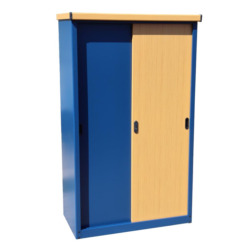 ダイマツ　木目調物置（縦仕切り）本体：ネイビー×扉色：ナチュラル　ＩＥＳ－９２５５　ＷＮ