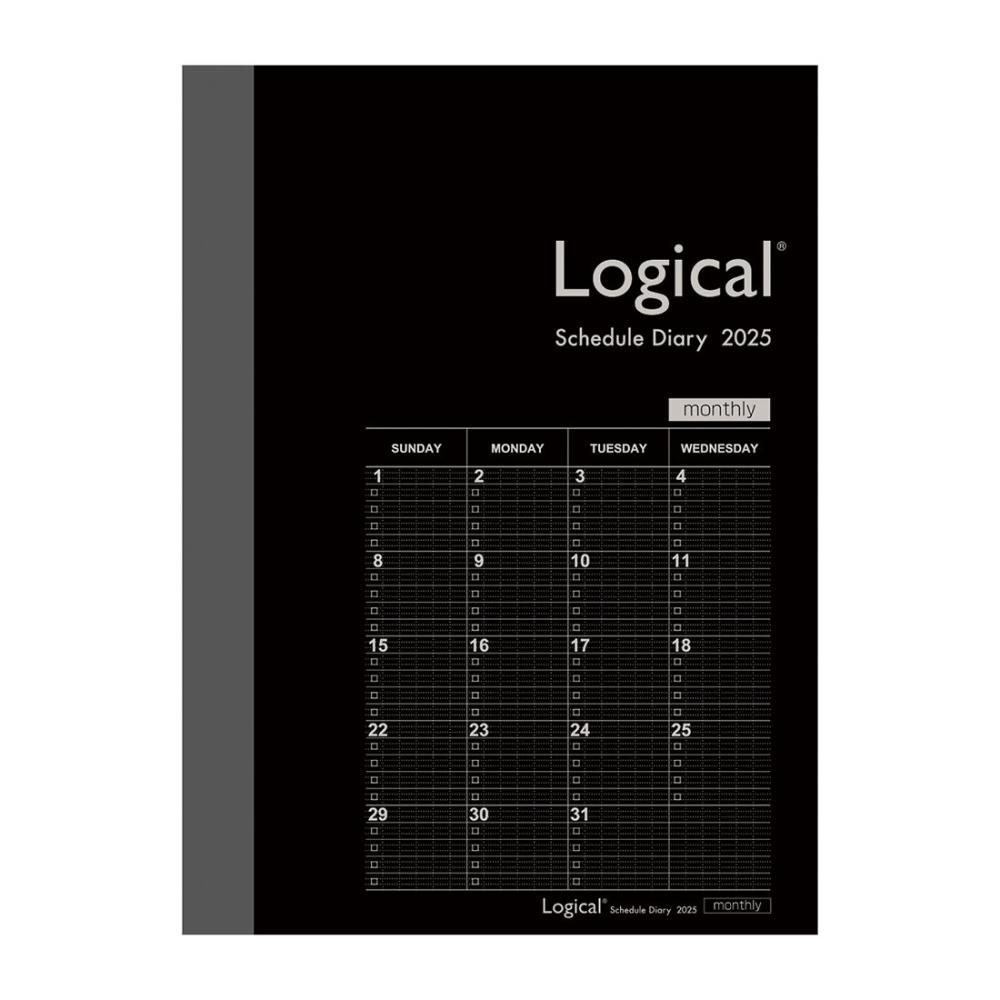 ナカバヤシ　２０２５年ロジカルダイアリー　月間　Ｂ６　ブラック　ＮＳ－Ｂ６０２－２５ＢＤ